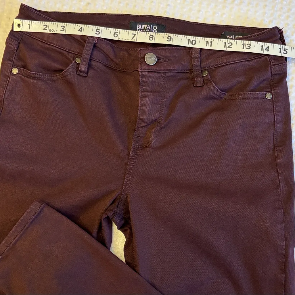 Buffalo David Bitton VALE Women's Size 6 Dark Burgundy Oxblood Skinny Jeans - Image 15