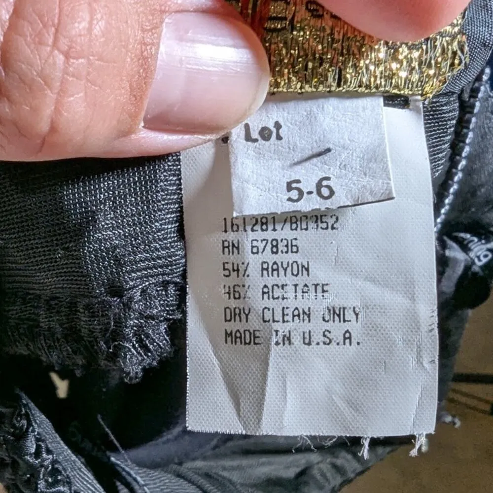 Vtg Y2K Blondie and Me Black Satin Ruched Top Embellished Strap Mini Dress 5 6 - Image 7