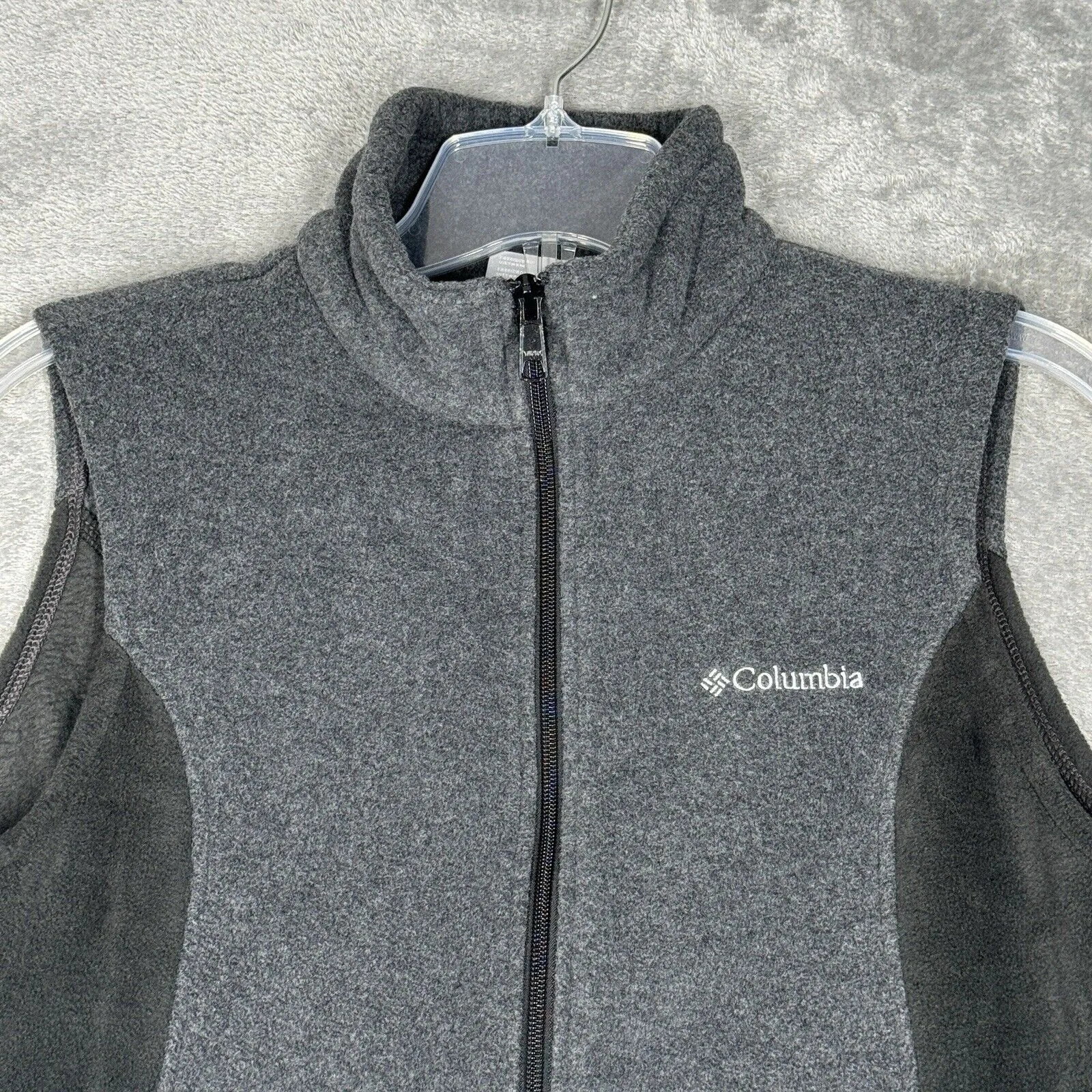 Columbia Vest Women Large Gray Full Zip Fleece Casual Neutral Cabincore Gorpcore - Image 5