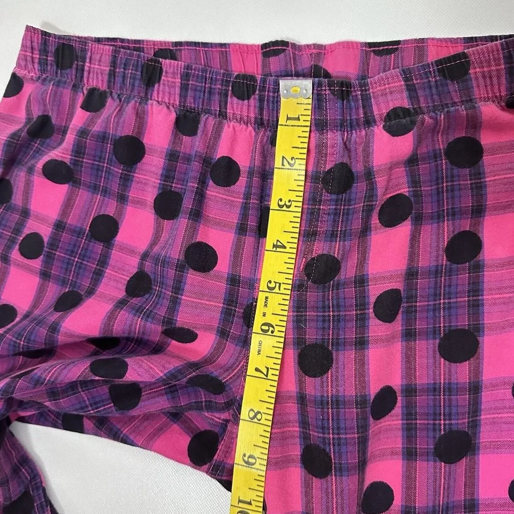Victorias Secret Womens Pink Polk Dot Plaid Boxer Pajama Sleep Pants Size S - Image 6
