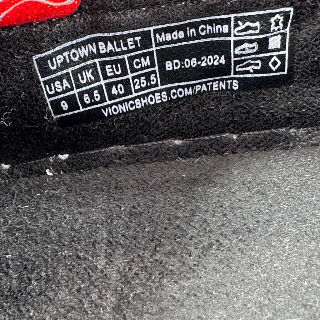 Vionic Uptown Ballet Leather Slip On Flats Black Size 9 Chunky - Image 8