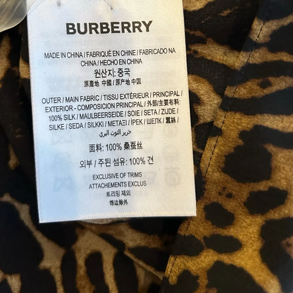 Burberry London Silk Animal Print Costanza Dress Size 6 NEW MSRP 2250.00 - Image 11