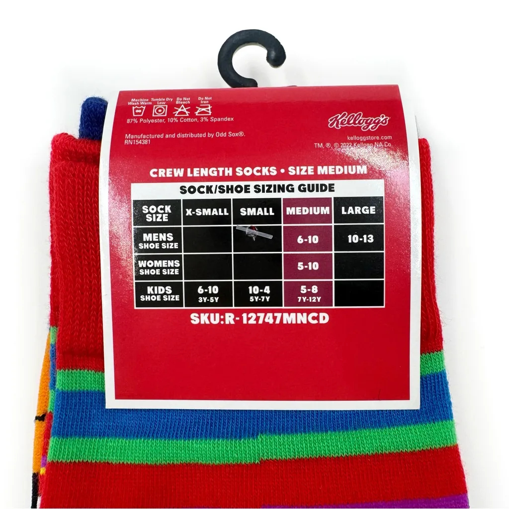 Kellogg’s Froot Loops Frosted Flakes Tony the Tiger Crew Socks Mens Womens Gift - Image 8