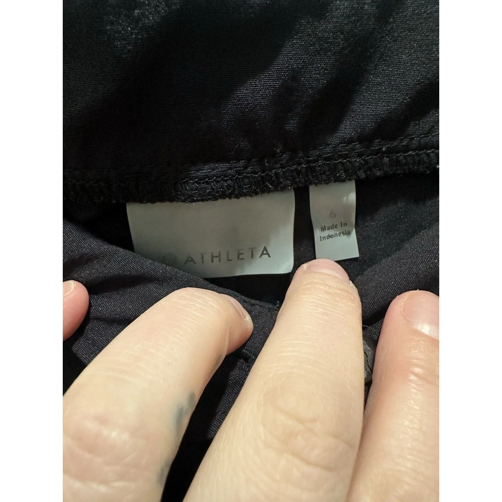 Womens Sz 6 Athleta Trekkie Belted Hiking Camping Hike Pant Black Textured - Image 2