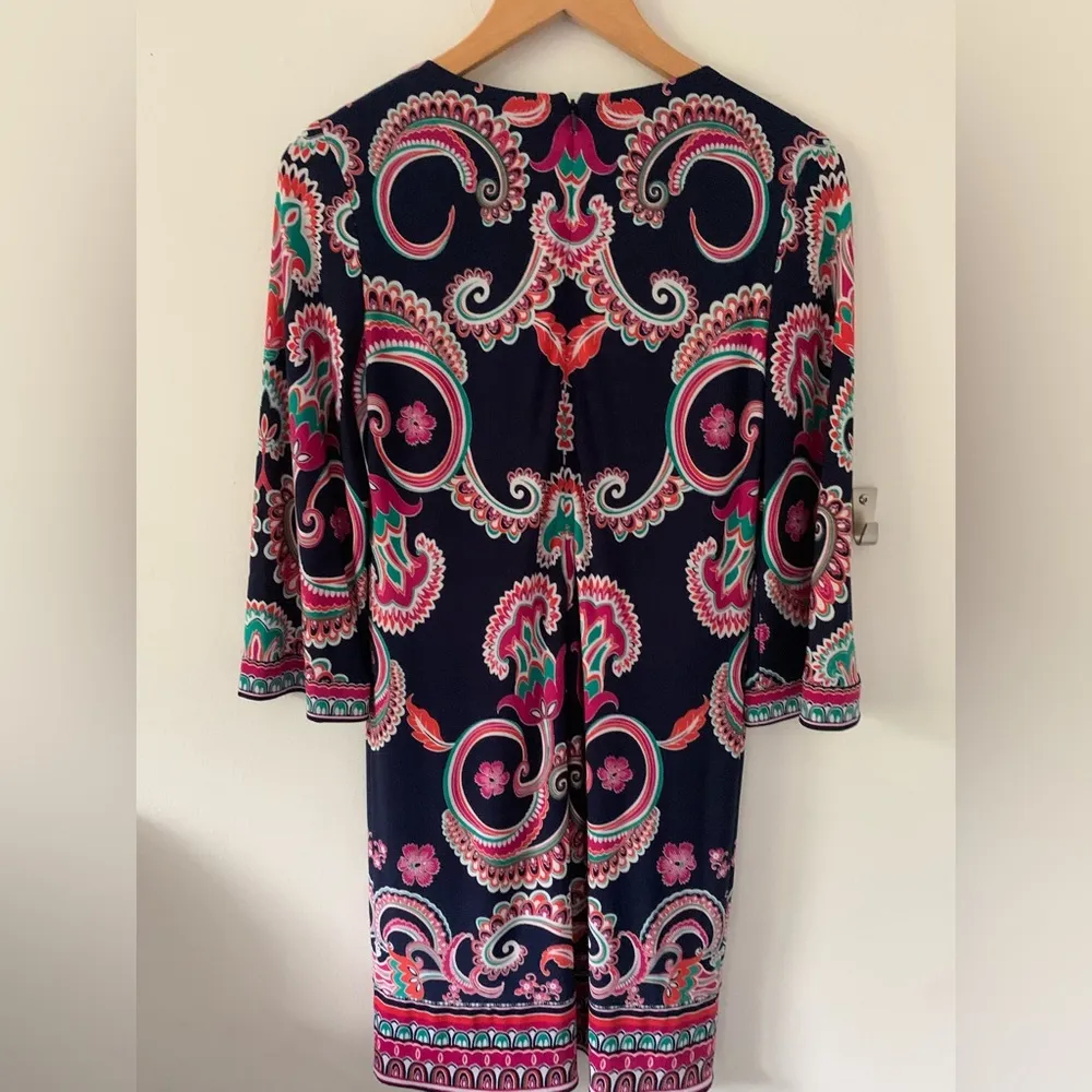 Laundry by Shelli Segal Blue Pink Paisley Bohemian Dress in Size 4 - Image 7