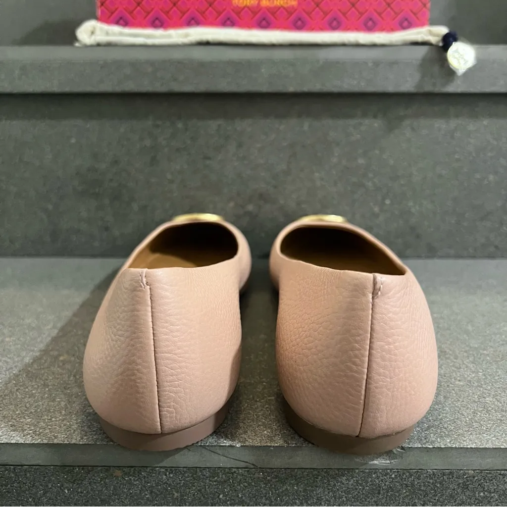 ⚡️SALE⚡️Tory Burch Chelsea Ballet Flats, Pink Moon/ Rolled Brass, Size 10.5, NEW - Image 8