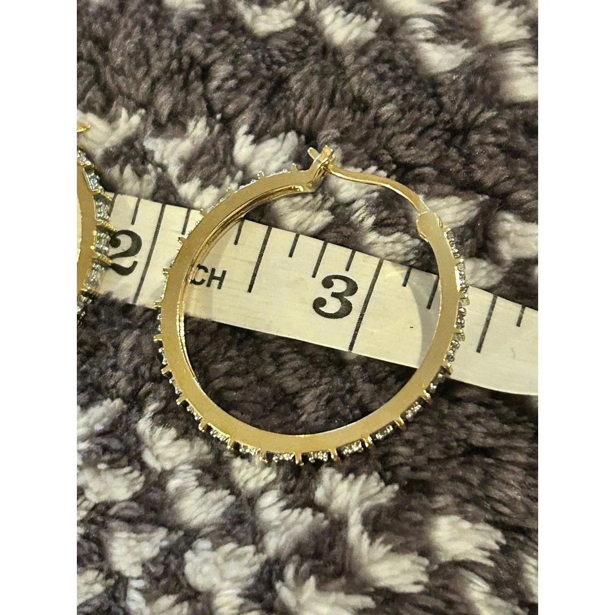 925 sterling silver hoop earrings gold wash - Image 2