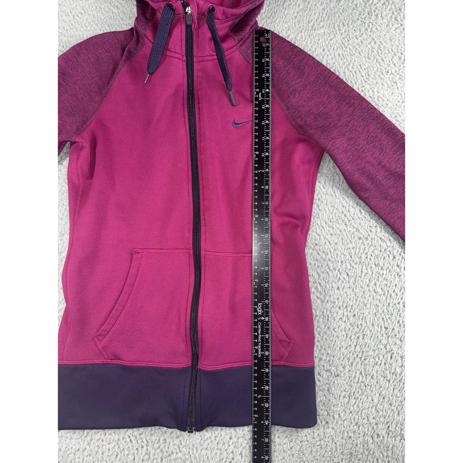 Nike Tehrmfit Hoodie‎ Women XS Full Zip Thumb Holes Fleece - Image 4