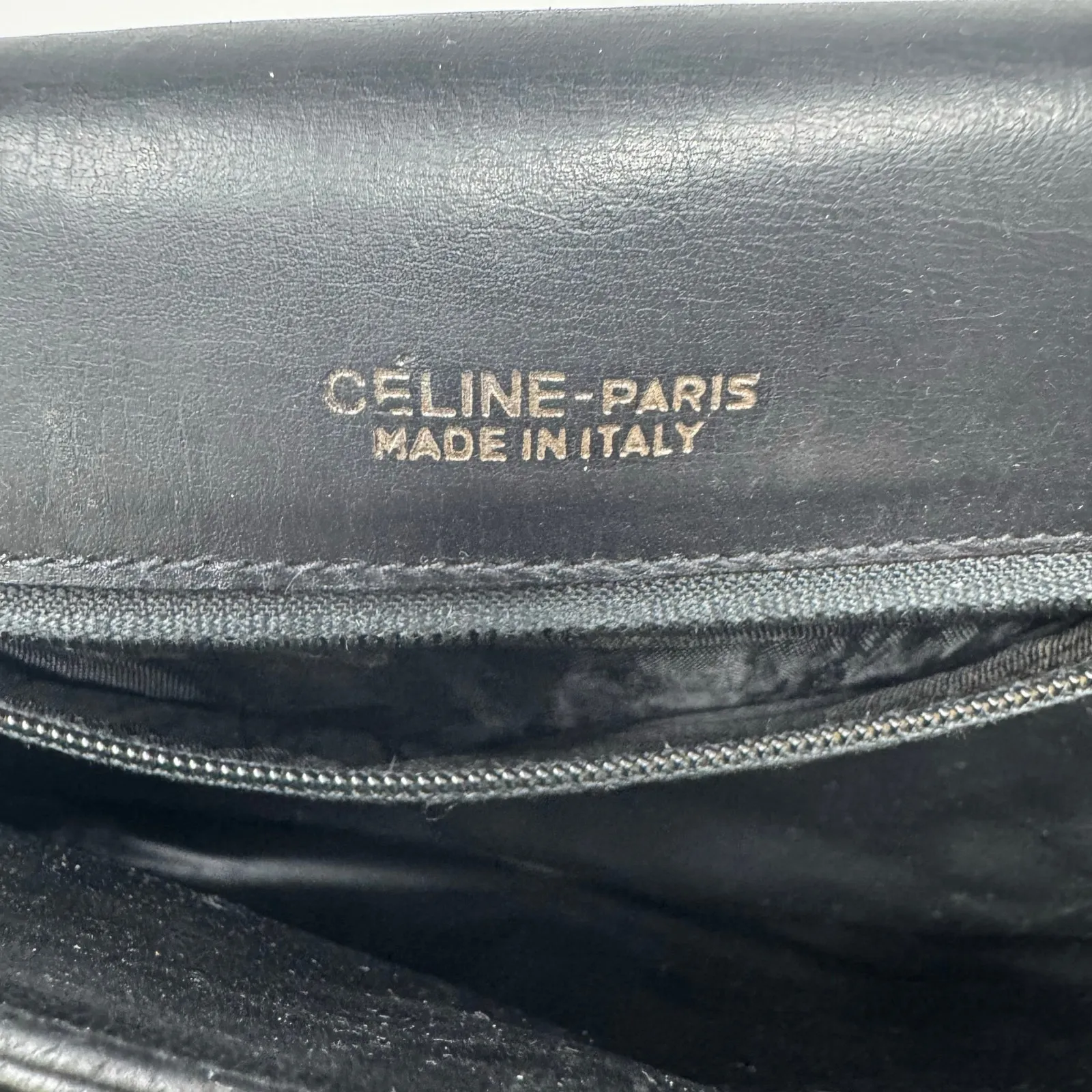 Celine Vintage Black Leather Horsebit Shoulder Bag | Box Calf | Gold Hardware - Image 9