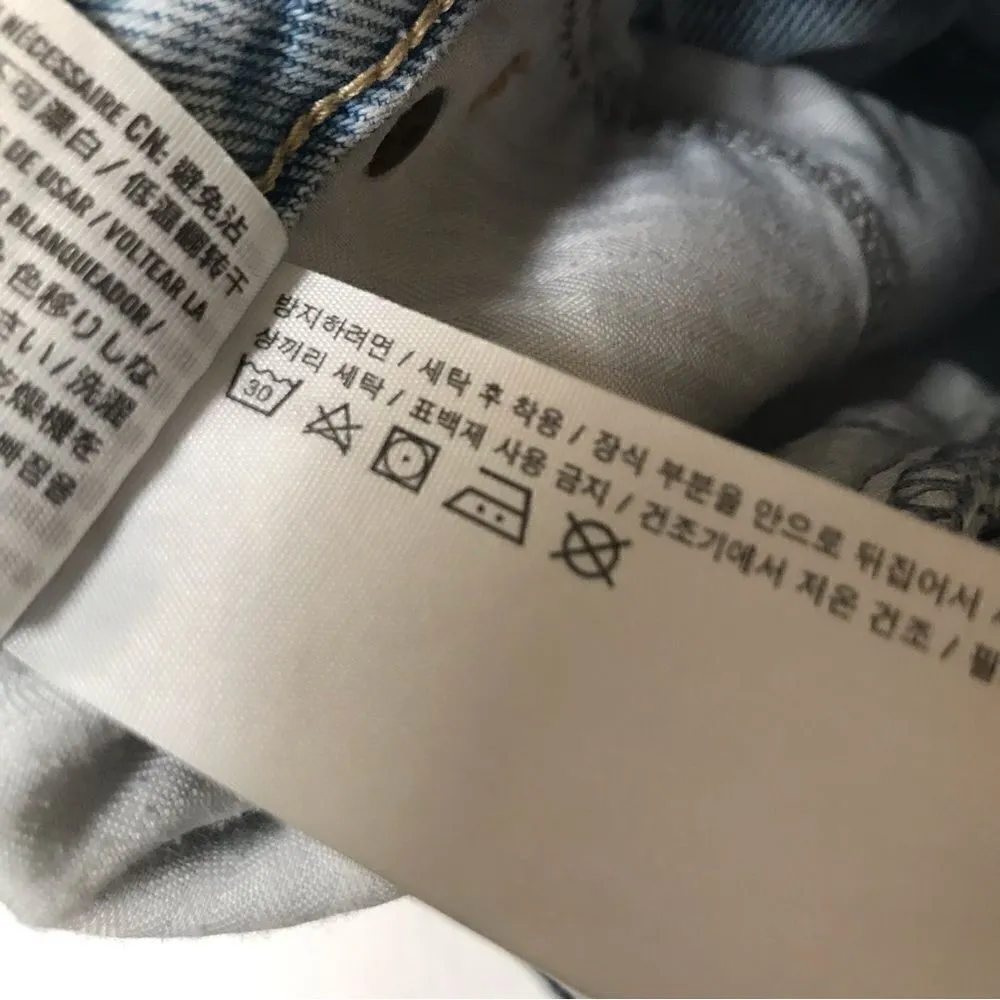 Abercrombie & Fitch Annie high-rise distressed cut off denim jean shorts 25/0 - Image 5