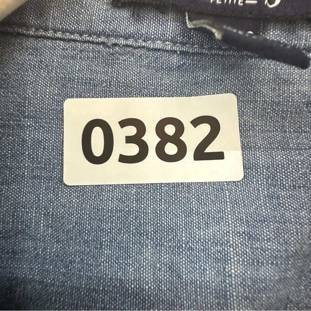 Chaps Women's Denim Jean Long Sleeve Button Front Shirt 100% Cotton Petite XL - Image 11