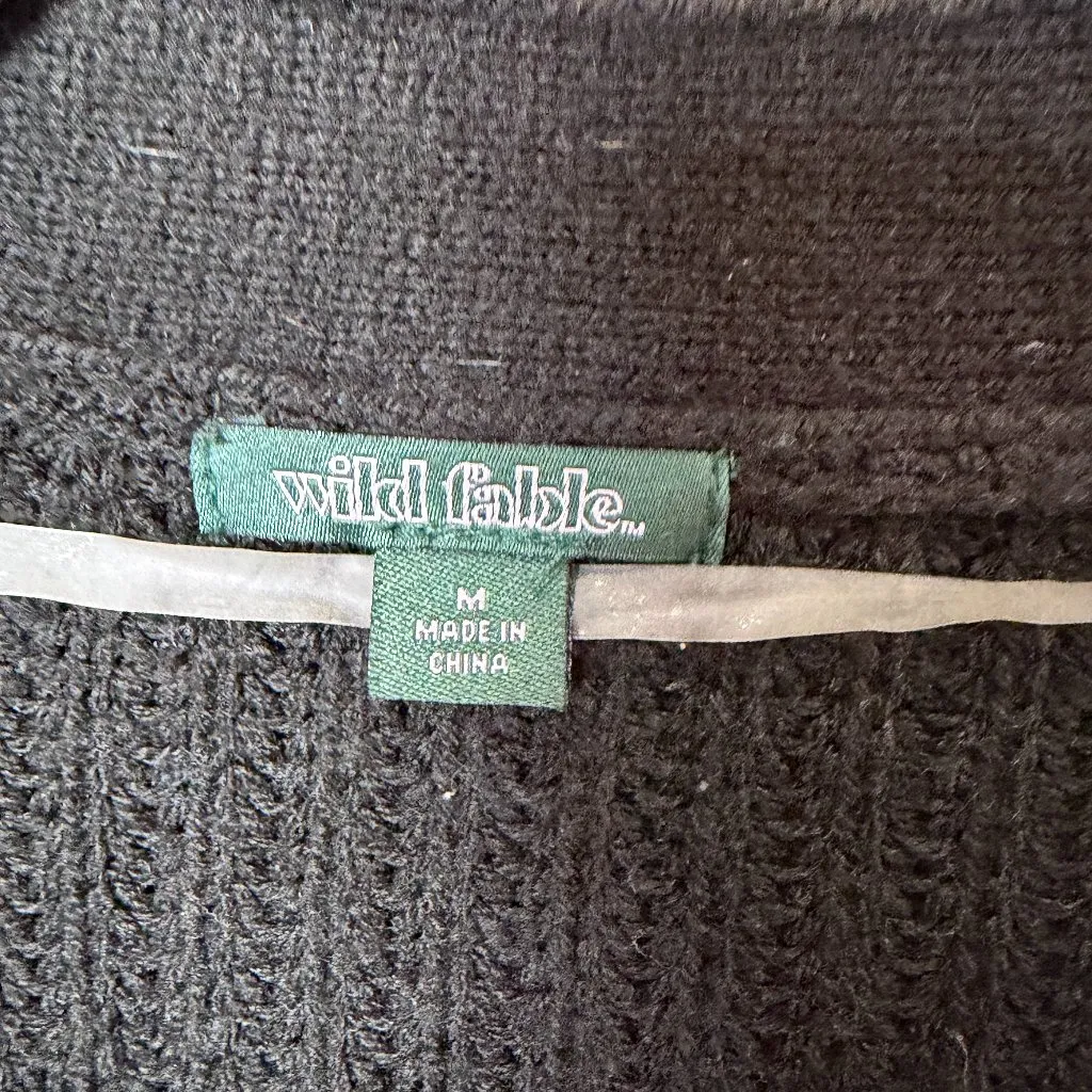 WILD FABLE Mixed Cable Knit Chunky Cardigan Sweater Size Medium - Image 5