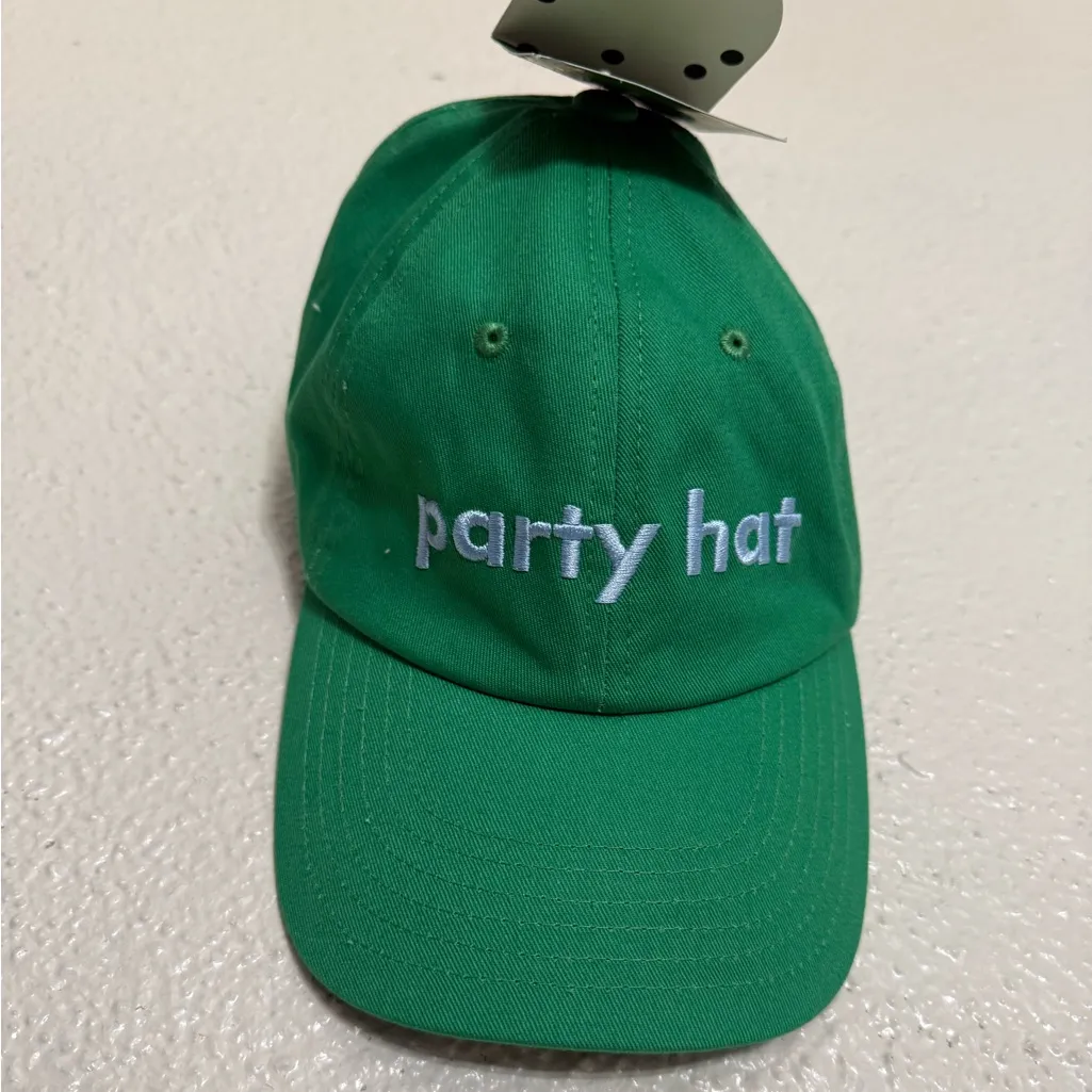NWT Kate Spade Green Party Hat 100% cotton one size adjustable - Image 3