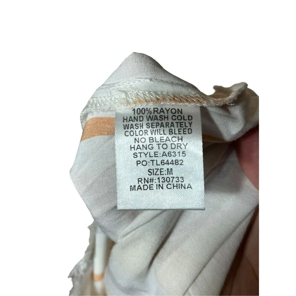 Umgee Striped Short Sleeve Button Down Shirt Dress Size M - Image 10