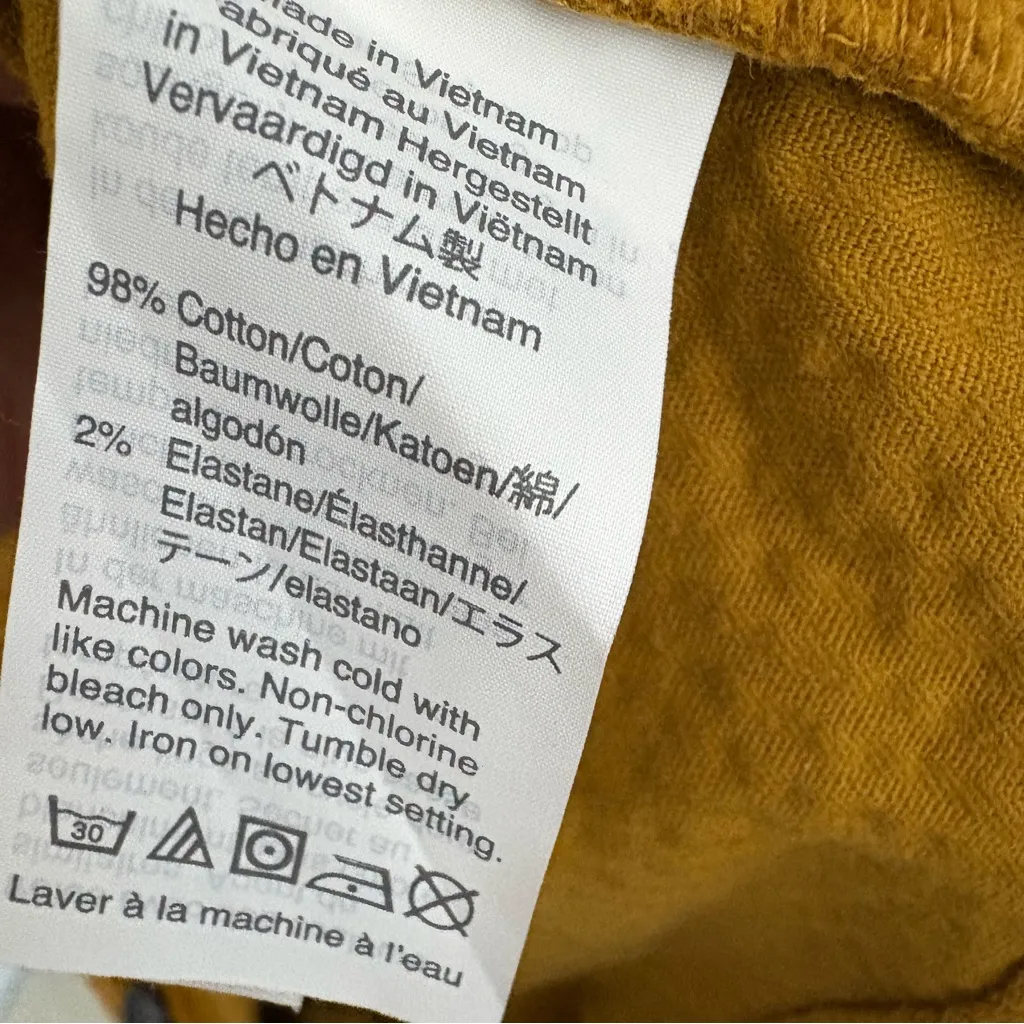 Madewell Corduroy Side-Button Shift Dress Mini Sleeveless Antique Gold Size S - Image 8