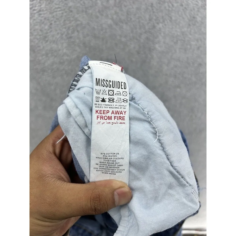 Missguided Women's Blue Denim Jeans Tall Size 6L Distressed Medium Wash - Image 3