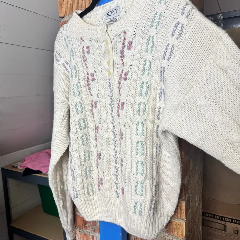 Vintage Grannycore Knit Sweater Size XL - Image 4