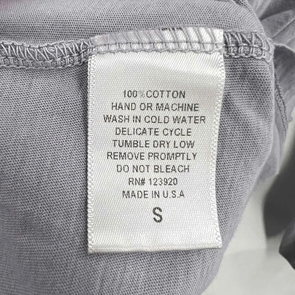 LAMADE Dapple Gray Lightweight Long Sleeve Tee V Neck Cotton Womens Small - Image 4