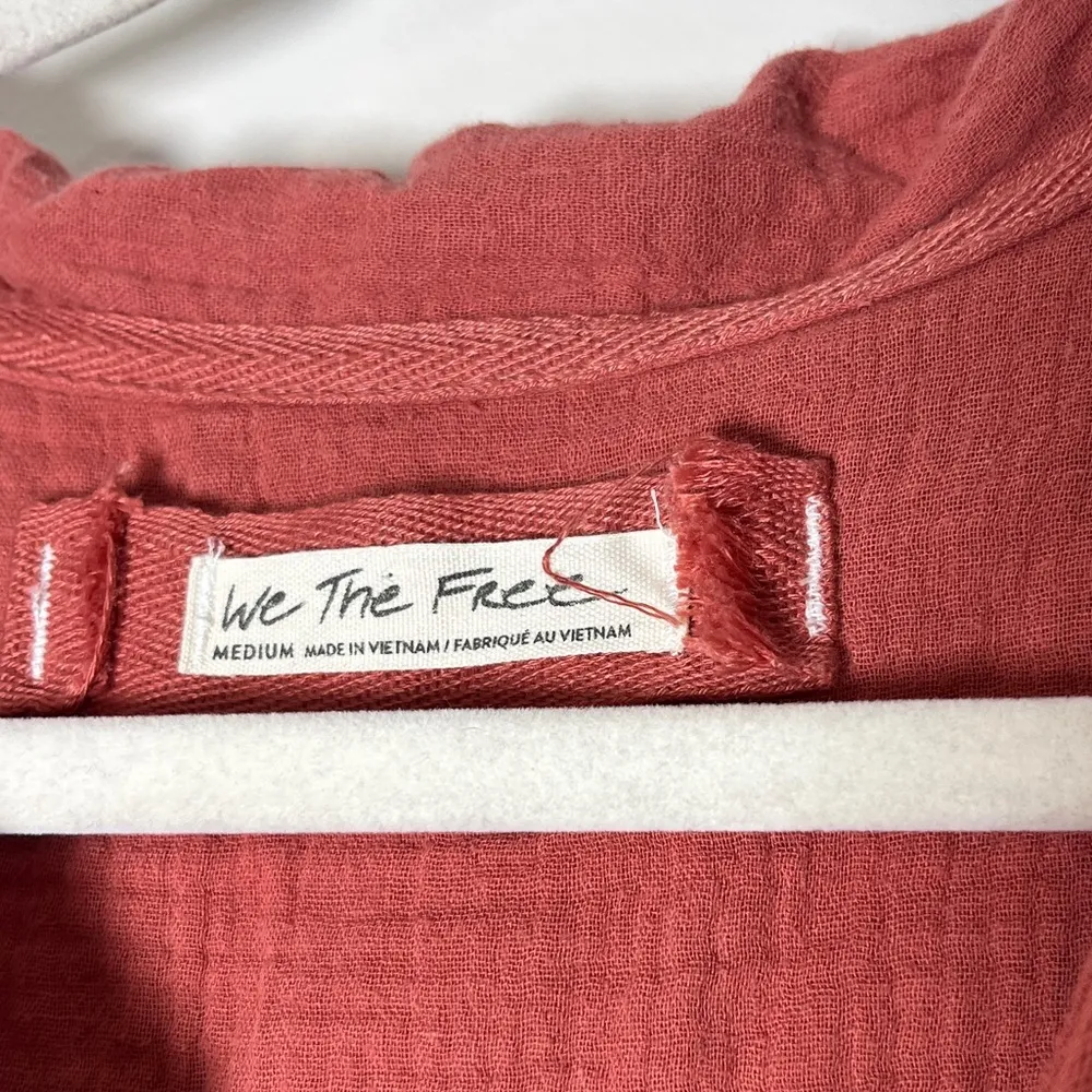 We The Free Silver Lining Shirt Slub Cotton Peasant Boho - Image 4