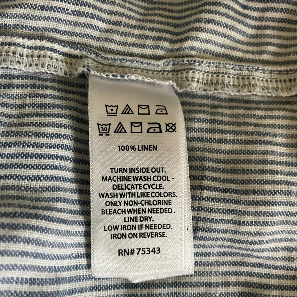 Lucky Brand Effortless Coastal Chic Tiered Mini Dress -100% Linen - Image 9