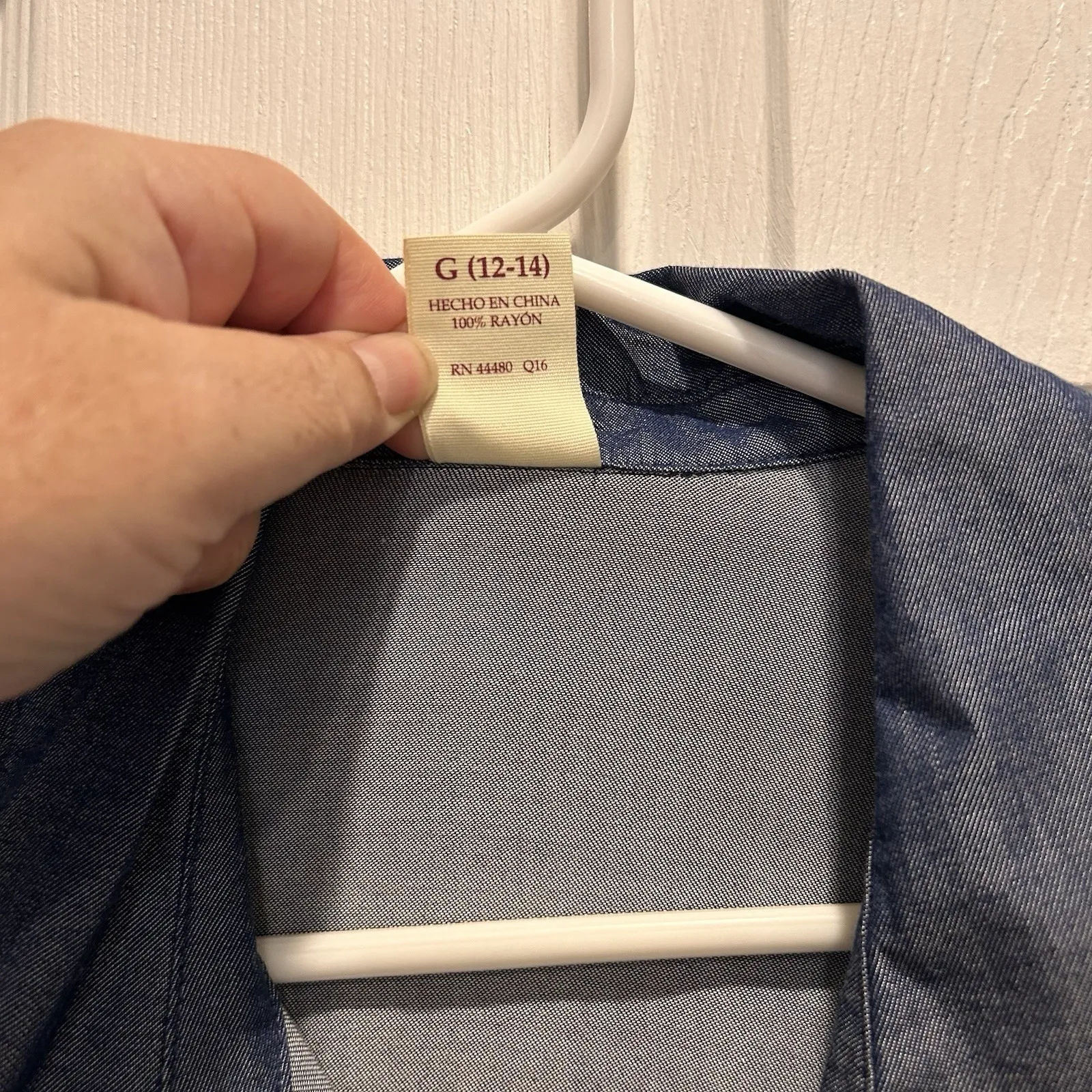 NWT Faded Glory Chambray Belted Shirt‎ Dress Women 12-14 Button Down Indigo - Image 10