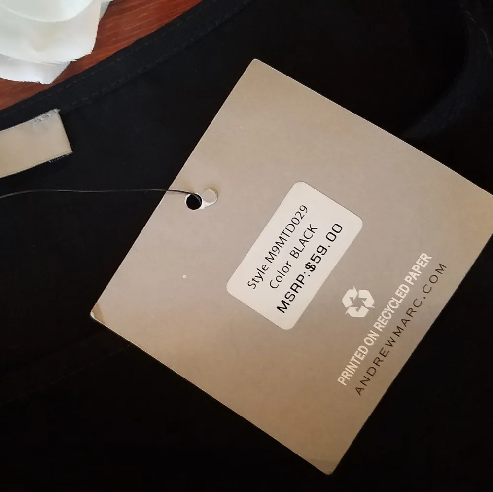 Andrew Marc  New York Black Blouse Medium - Image 7