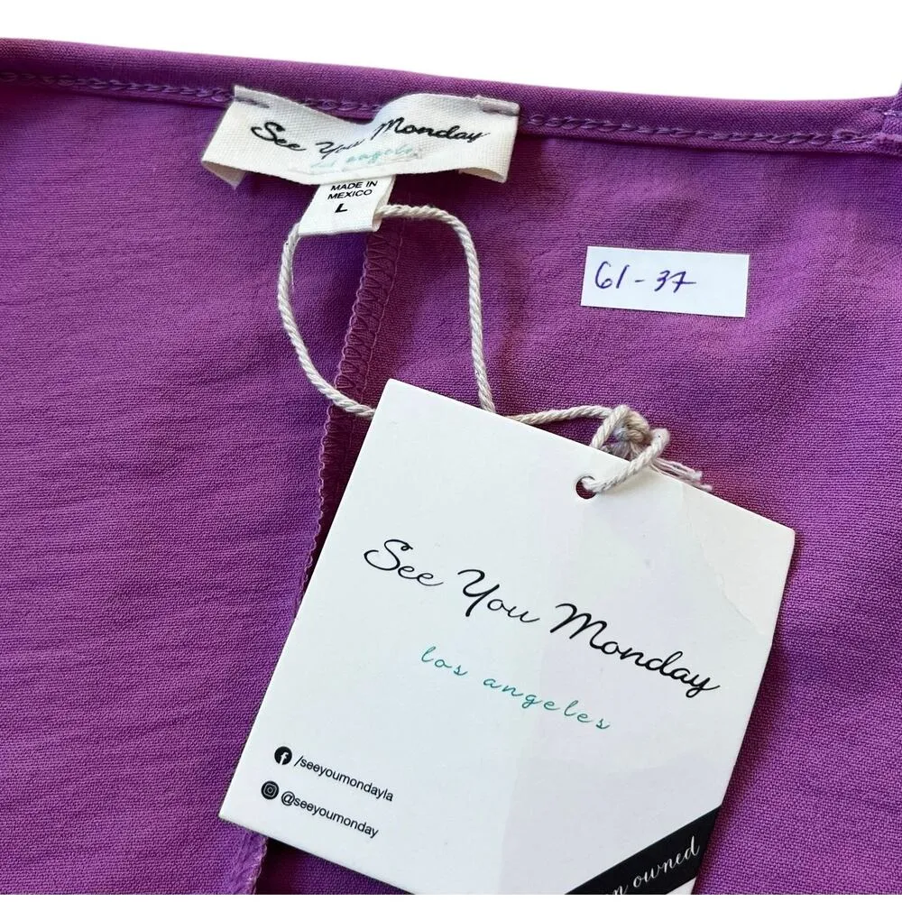 See You Monday Purple A-Line Below The Knee Dress Women Size Large | 61-77 - Image 6