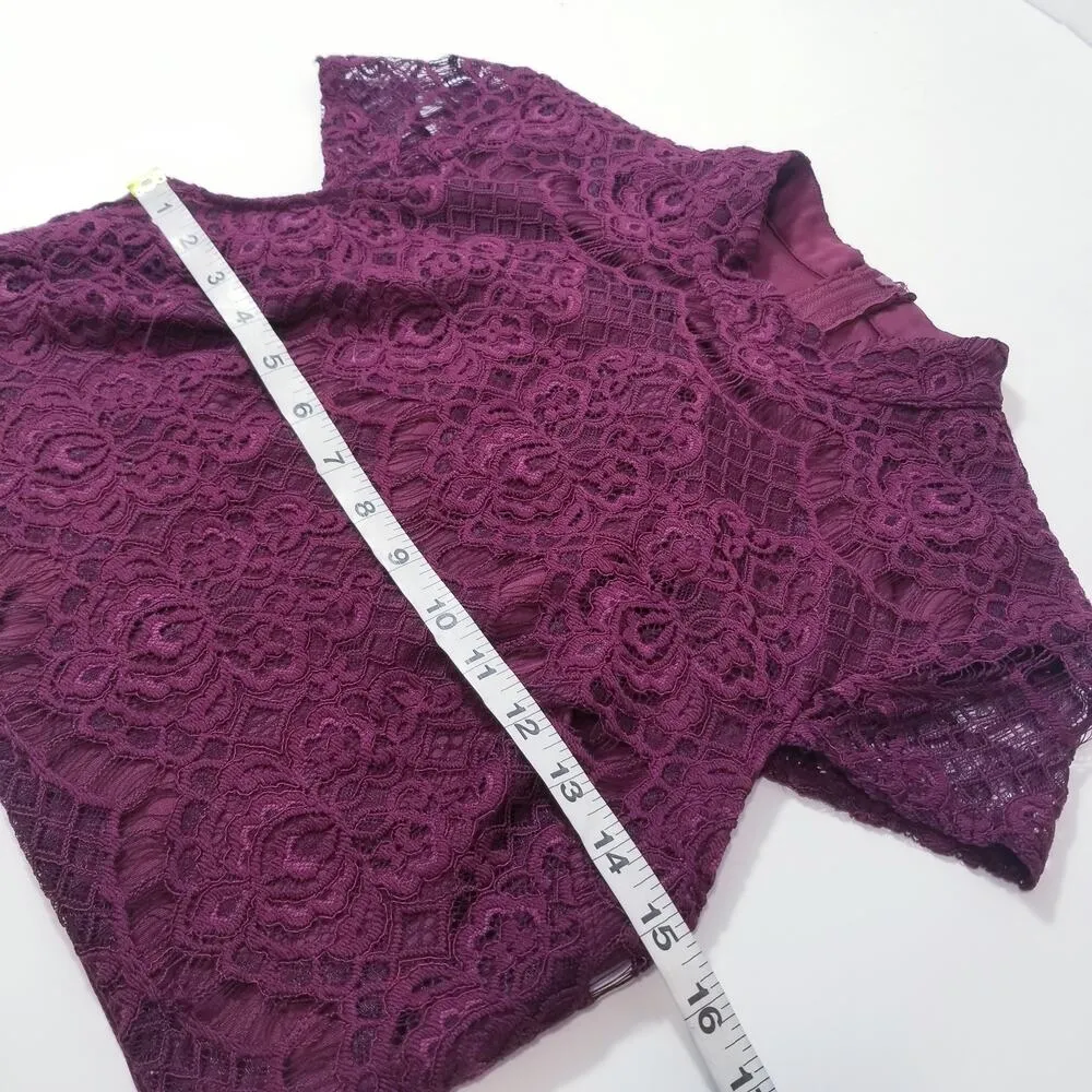 City Studio Lace Floral Print Blouse and Skirt Set Co - Image 8