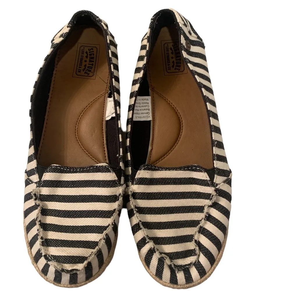 Levi Strauss and Co | black and white stripe espadrilles size 9 - Image 2