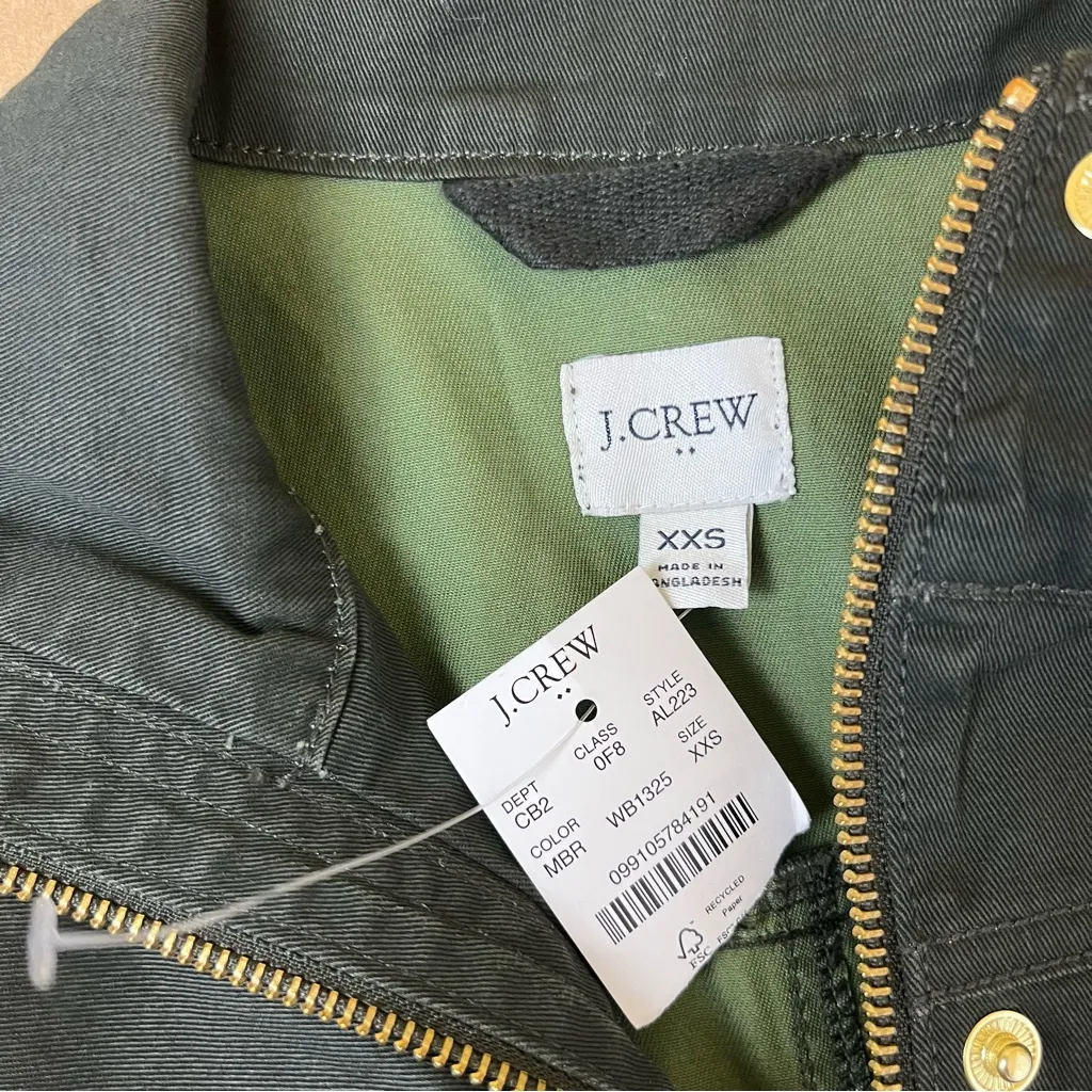 J. Crew Factory Forrest Green Field Jacket Size XXS - Image 6