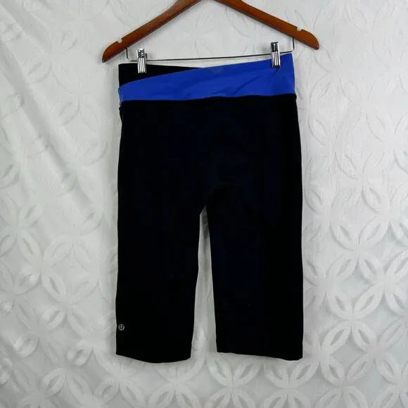 Lululemon Astro Cropped‎ Wunder Under Black Legging Size 8 - Image 4