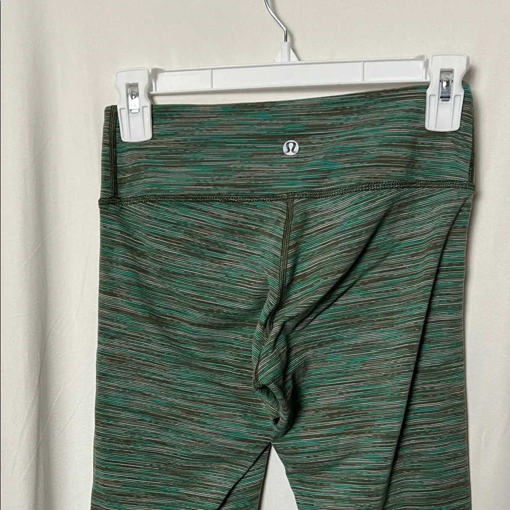 Lululemon Wunder Under Green Space Dye Crop Leggings Size 4 - Image 6