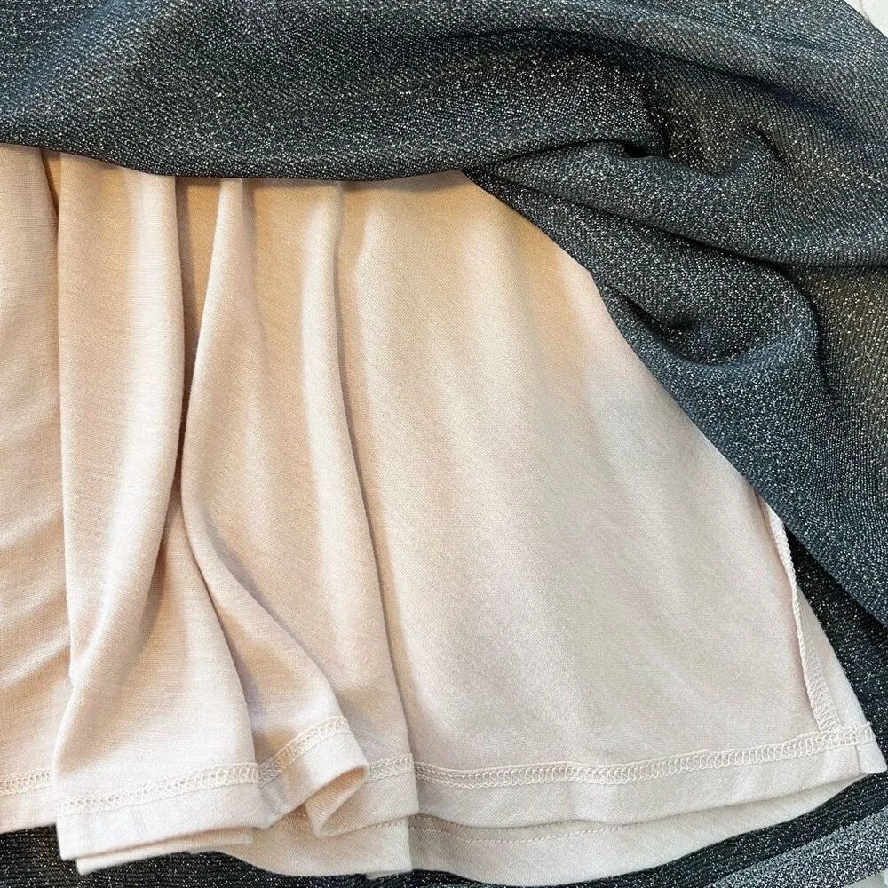 Rebecca Taylor Silver Mock Neck Mini Dress Ruched NWT Small - Image 5