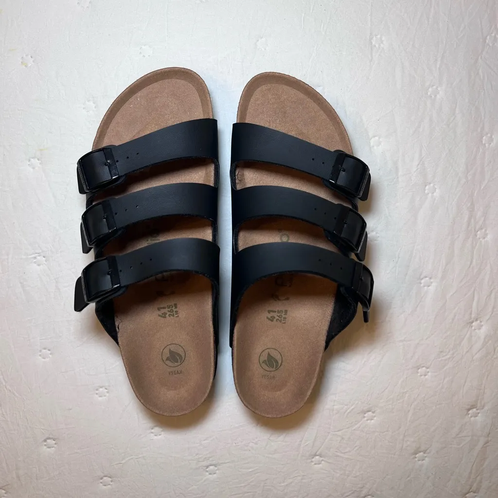 Papillio Triple Strap Black Platforms Size 10 - Image 6