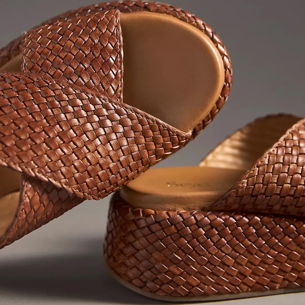 Seychelles Los Angeles Key West Brown Woven Leather Sandals 8 - Image 4