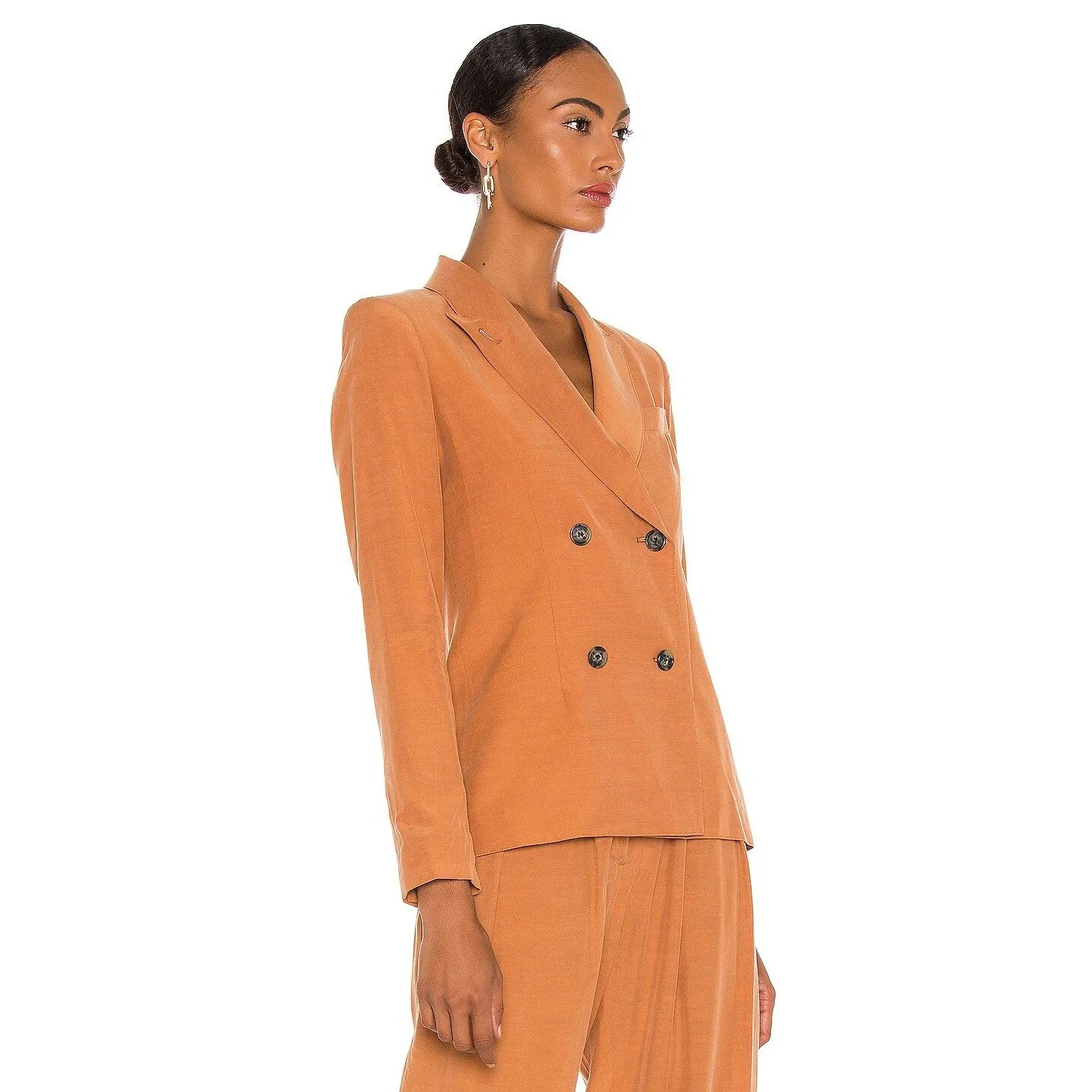 Smythe DB Tuck In Blazer Size 2 Orange - Image 4