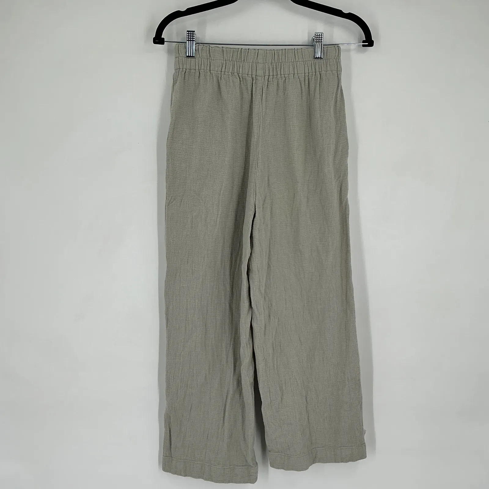 Madewell‎ Breezewoven Pull On Wide Leg Pants Sz XS Linen Blend Casual Sage Green - Image 5