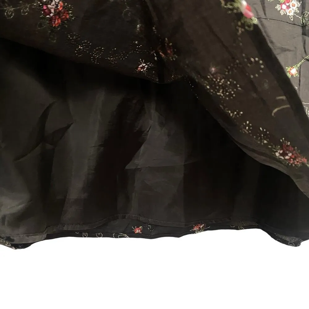 Gloria Vanderbilt A-Line Skirt Women 14 Lined Embroidered Preppy Feminine Church - Image 3