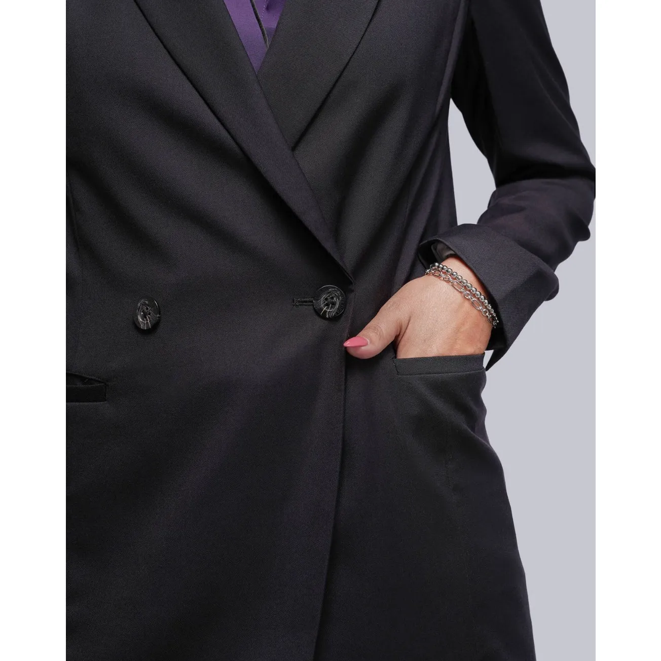 Wildfang The Empower Double Breasted Black Blazer, size XS, MSRP $188 - Image 2