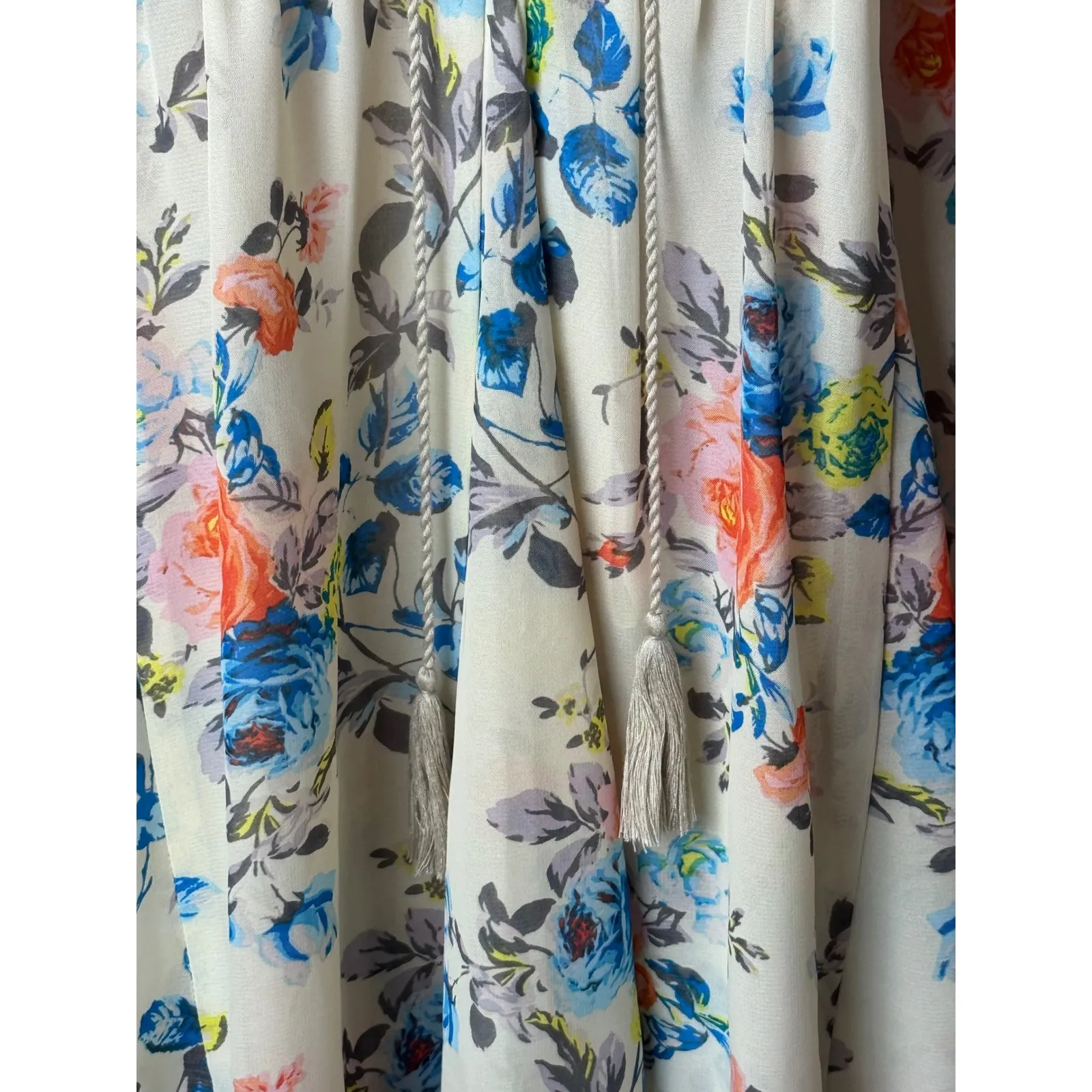 Ivy Jane Shirt Women Medium Ivory Floral‎ Lace Boho Asymmetric Hem Tunic Top - Image 9