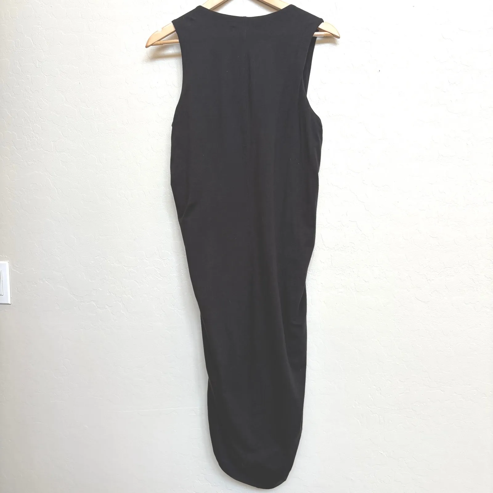 Athleta Stella Dress Ruched‎ Sleeveless Bodycon Casual Black Dress Med Tall - Image 4