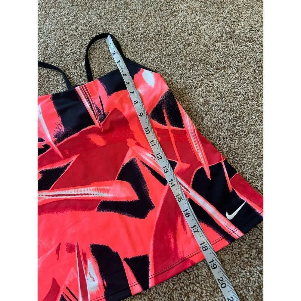 Nike Women's XS Red Graffiti Racerback Tankini Top Padded Swimwear - Image 6