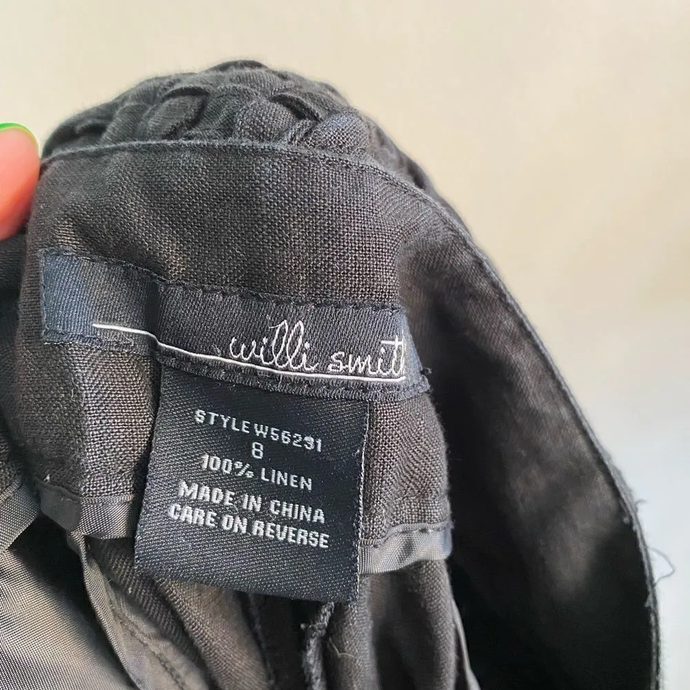 Cropped wide leg linen pant - Image 4