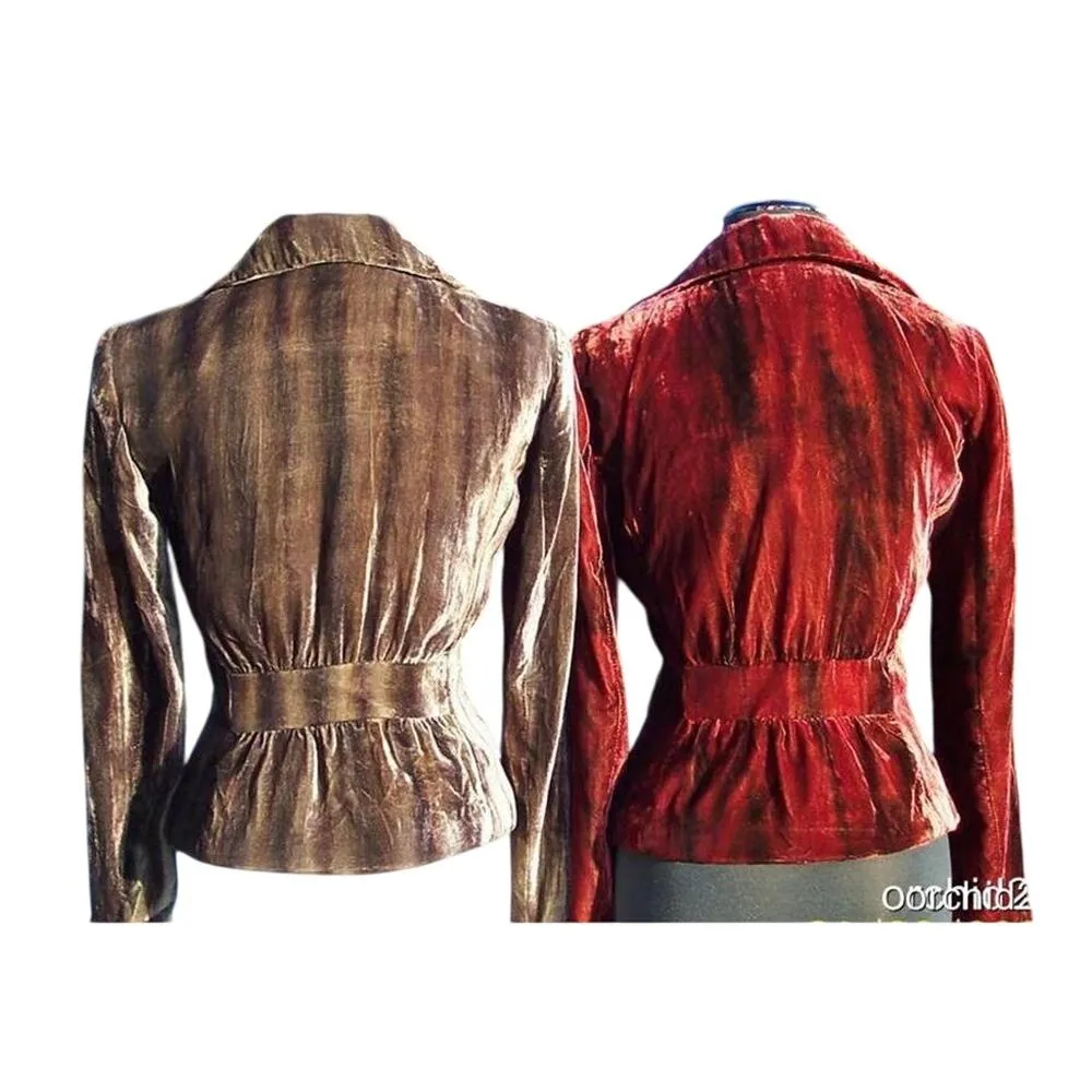 Cache Expresso Velvet Dip-Dye Jacket Coat Top New Lined Brown Black $178 NWT - Image 5