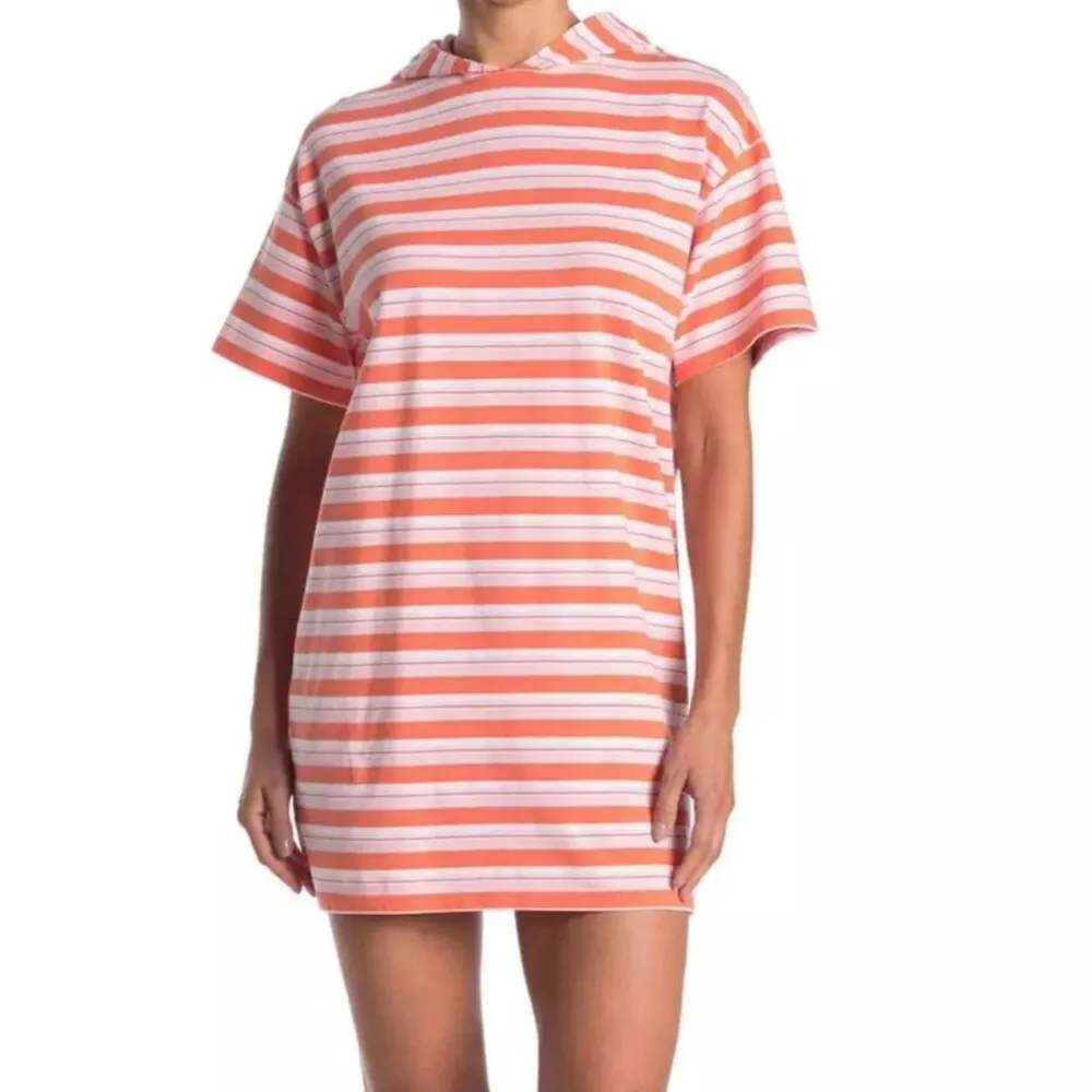 NWT Abound Striped Hooded T-Shirt Dress in Coral Pink Mia - Size: XXS - Image 8