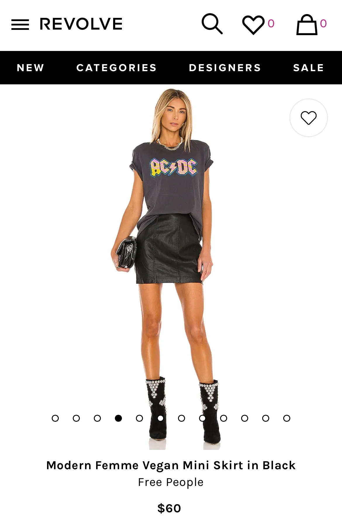 Free People Black Leather Mini Skirt - Image 2