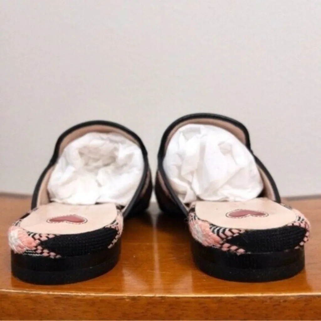 NIB Gucci Princetown Bit Logo Loafer 36 Fancy Tweed Damier Black Pink Mule 6 - Image 11