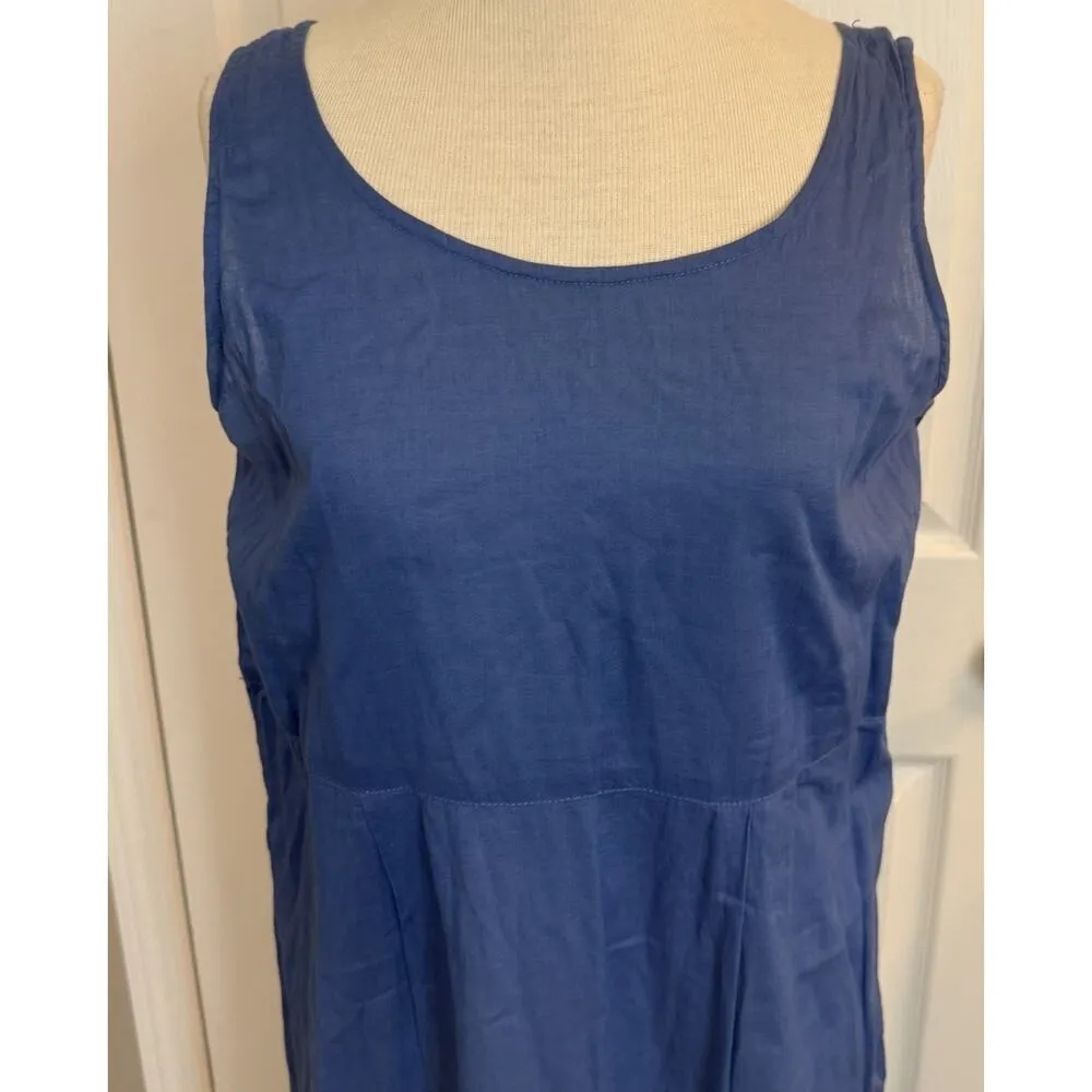 Vtg April Cornell Maxi Dress Sz Small Cornflower Blue Prairie Cottagecore Fairy - Image 3