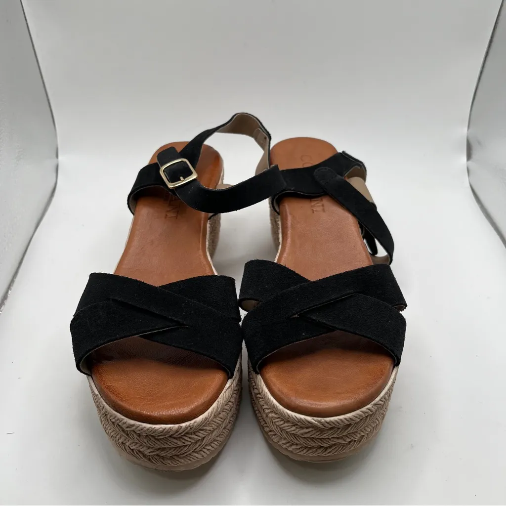 Cordani Women's Brazil black Espadrille Wedge Sandal Size 38 US Size 7.5 - Image 5
