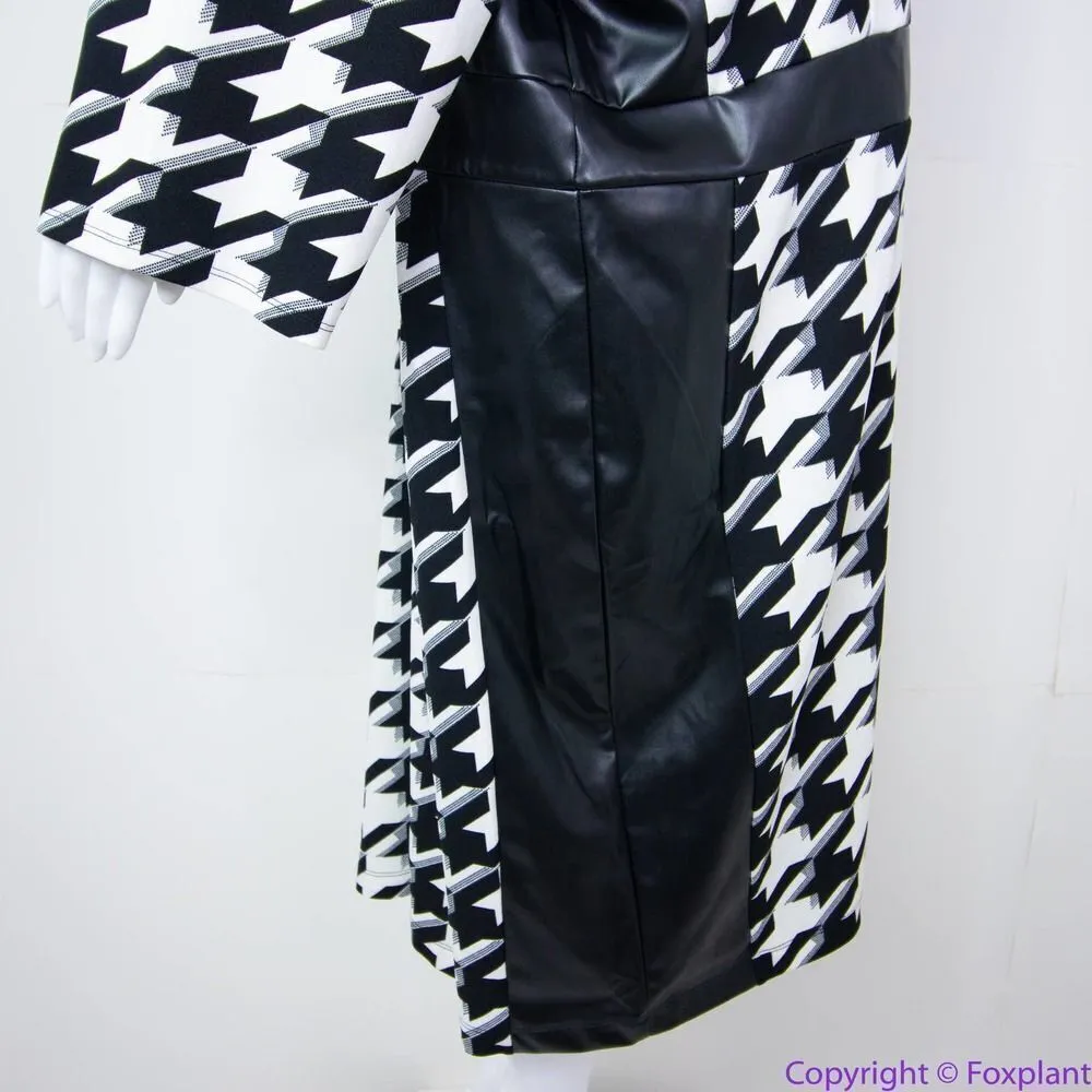 NEW Ashley Stewart‎ houndstooth dress with faux leather, 34/36W - Image 10